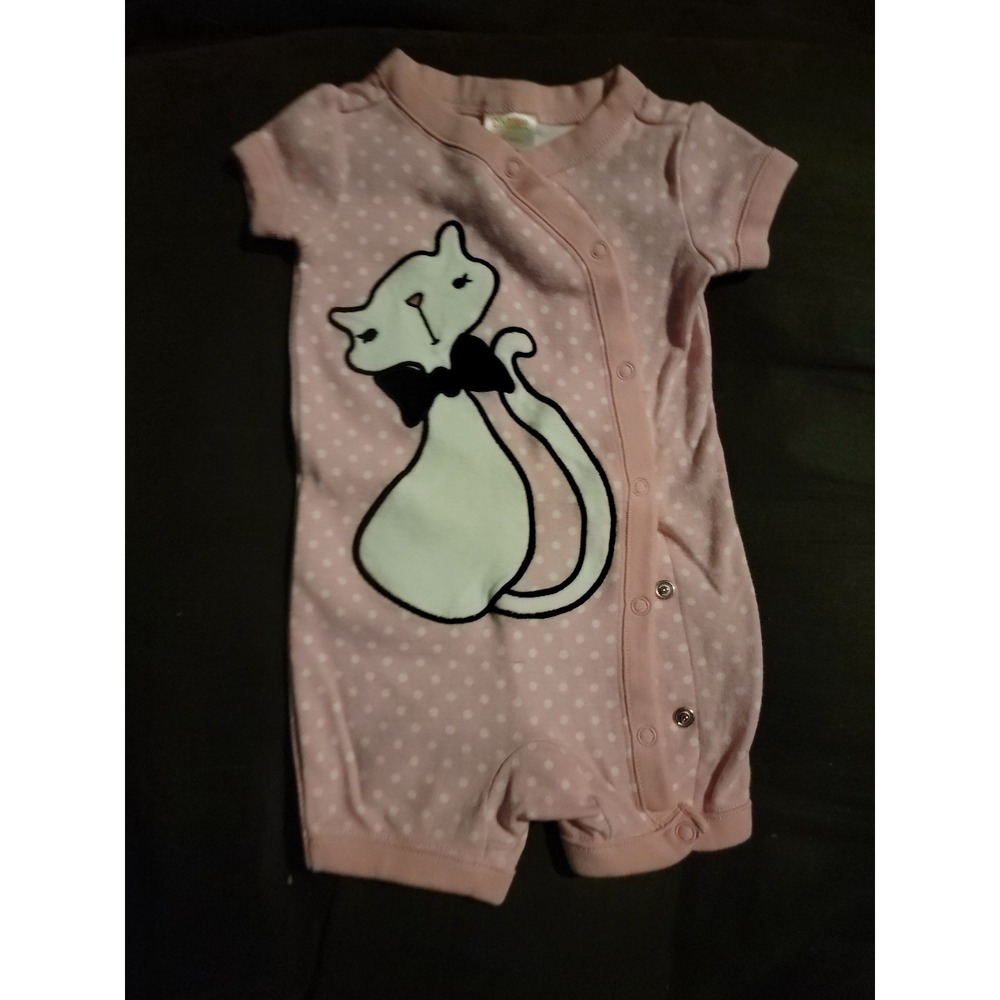 Gymboree baby girl kitty cat pajamas romper 1 piece‎ 3 6 months